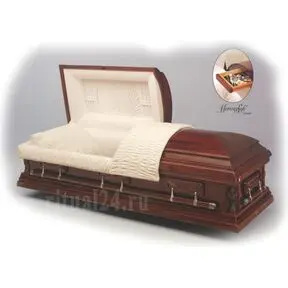 американский двухкрышечный гроб BATESVILLE CASKET eloquence mahogany красное дерево