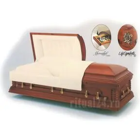 американский двухкрышечный гроб BATESVILLE CASKETambasador cherry  