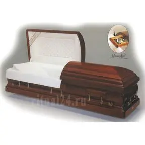 американский двухкрышечный гроб BATESVILLE CASKET premier mahogany красное дерево